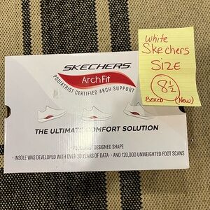 Skechers White and Silver Arch Fit Sneakers